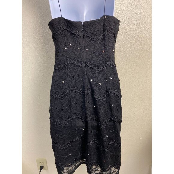 JS COLLECTIONS Black Lace Cocktail Dress 6 Petite Whimsigoth Fairy Grunge Y2K 90 - Picture 10 of 14